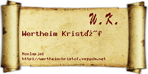 Wertheim Kristóf névjegykártya