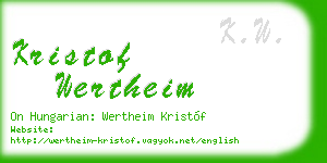 kristof wertheim business card